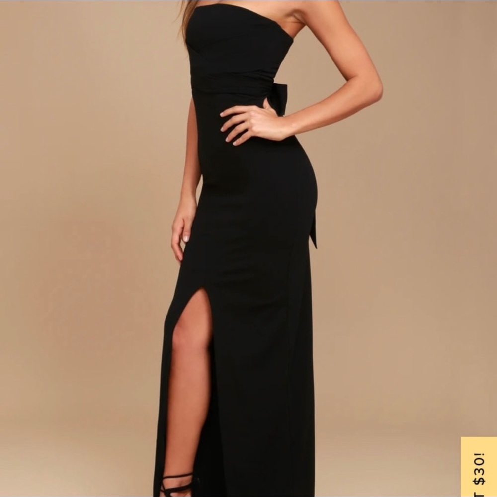 Lulus black maxi with bow detail